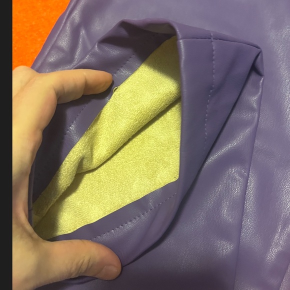 Zara purple faux leather low rise trousers NWT - Picture 4 of 9